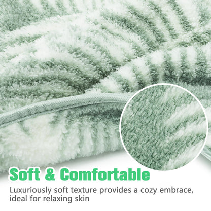 PHOGARY 1 Pack Green Leaf Towel, Reusable Soft Flannel Bath Towel Hand Body Facial Cleansing‌ Hair drying Towel for Bathroom, Kitchen, Gym, Spa