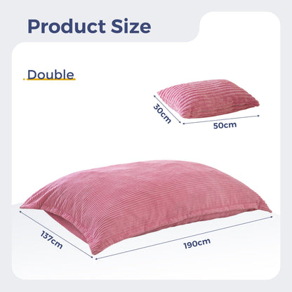 MAXYOYO Giant Bean Bag with Pillow, Soft Corduroy Removable Cover, Large Floor Cushion with Fluffy Foam Filling, BeanBag Chair for Adults & Kids