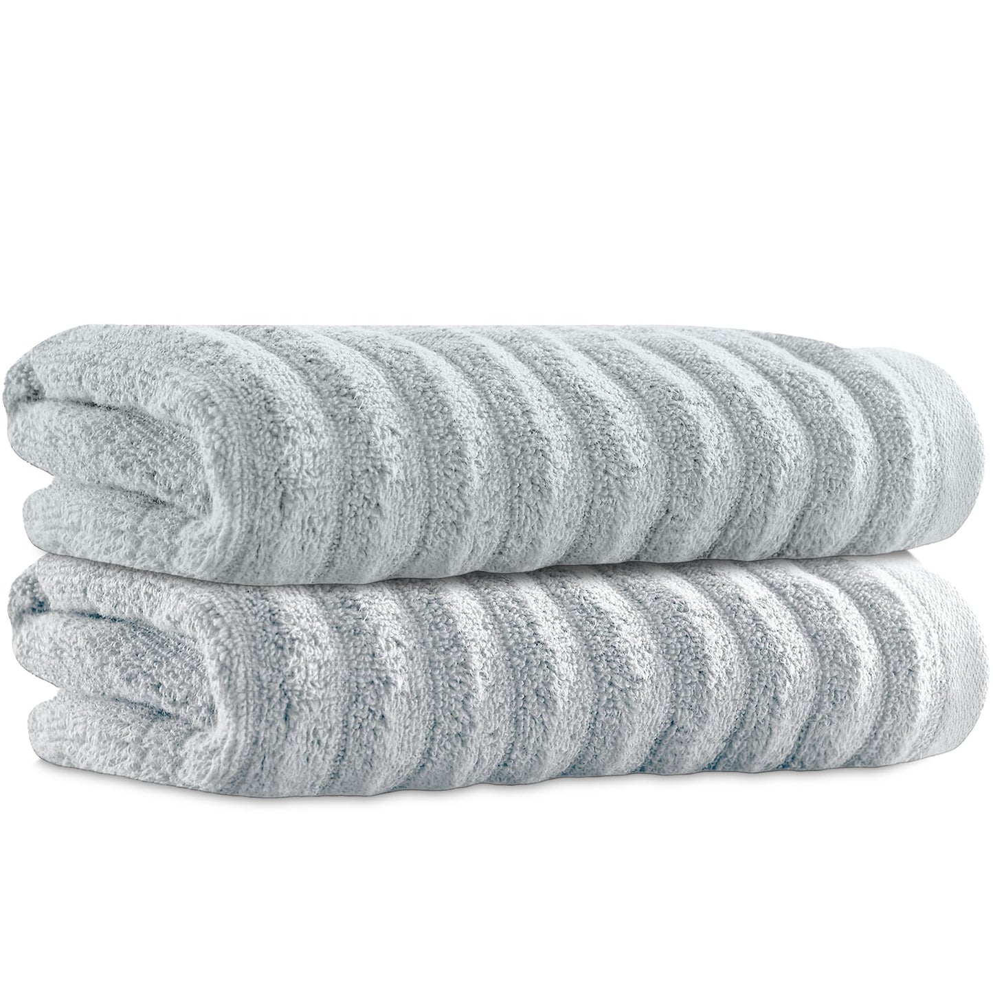 Towelogy Bamboo Hand Towels 2-Pack 50x80 cm Premium Quality Soft and Absorbent Towels for Hotel Spa Bathroom | OEKO-TEX CERTIFIED (2, Silver)