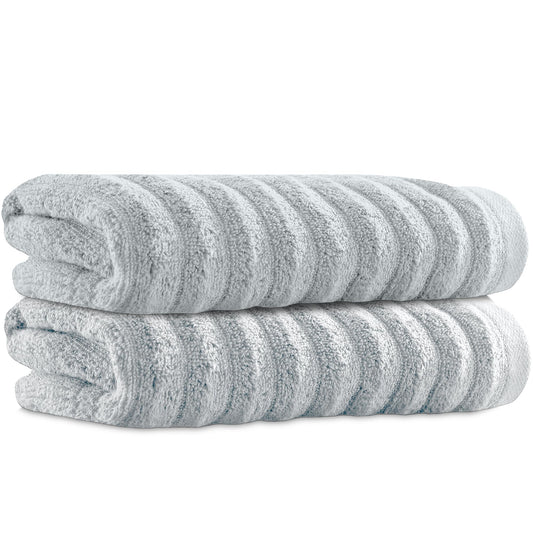 Towelogy Bamboo Hand Towels 2-Pack 50x80 cm Premium Quality Soft and Absorbent Towels for Hotel Spa Bathroom | OEKO-TEX CERTIFIED (2, Silver)