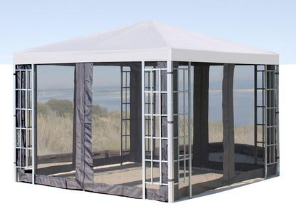 QUICK STAR 4 Side Panels with Mosquito Net 300x195cm Anthracite for Gazebo 3x3m