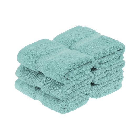 Superior Egyptian Cotton Pile Face Towel/Washcloth Set of 6, Ultra Soft Luxury Towels, Thick Plush Essentials, Absorbent Heavyweight, Guest Bath,