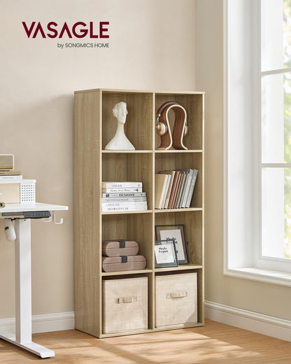 VASAGLE 8-Cube Bookcase, Bookshelf, Cube Storage Unit, Wooden Bookcase and Display Shelf, Freestanding Cabinet Unit for Office, Living Room, Bedroom,