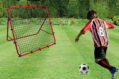 DRM Foldable Football Rebounder Net with Thickened Tube and Ropes, Soccer Rebounder Net Training Soccer Kickback Target Goal Net for Kids and