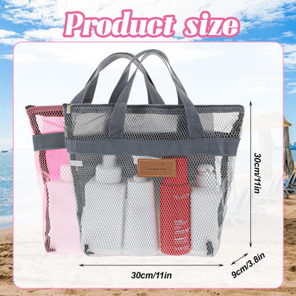 oruola 2 Pcs Shower Bags Women,Mesh Shower Caddy Bag,Quick Dry Portable Gym Showers Bag with Zipper for Travel,Gym,Swimming,Camping,College