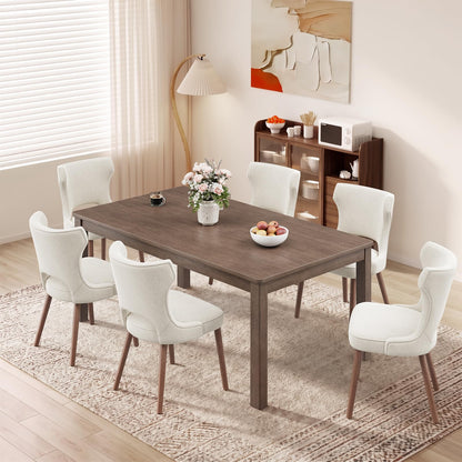 MALOL Upholstered Dining Chairs Set of 6, Dining Room Chairs with Hollow Backrest, High Back Kitchen Chairs with Solid Wood Legs, Thick Seat Cushion