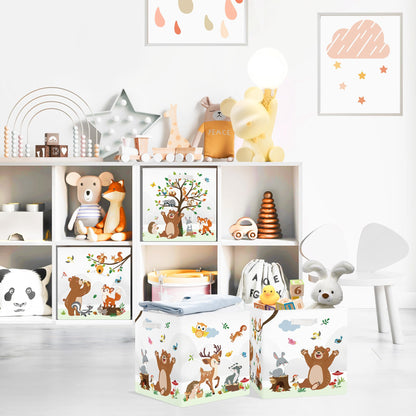 Clastyle 3 pcs Animals Cube Storage Boxes for Shelves Kallax Boxes