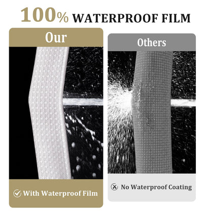 NDDYCU White Waffle Shower Curtain Weighted Waterproof Wet Room 180x180 cm