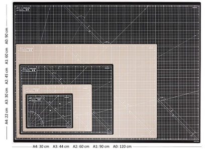 Elan A0 Cutting Mat Black and Taupe, 5-Ply Hobby Board for Crafts 120X90 CM, Extra Large Self Healing Cutting Mat A0, Extra Large Craft Board Black