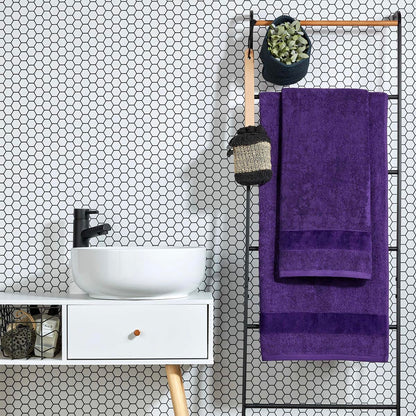 Christy Prism Bath Towel Set | 2 pieces | Vibrant Colours | 100% Turkish Cotton | Super Soft and Fluffy | Quick Dry | Crushed Grape Purple