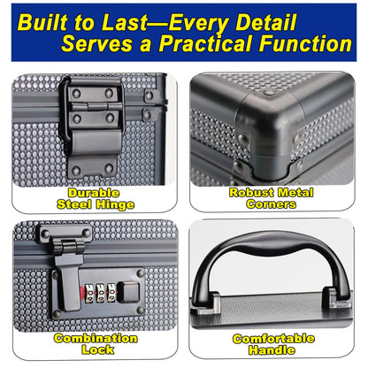 Pogianhae Medicine Lock Box with Code, Secure Multipurpose Locking Box