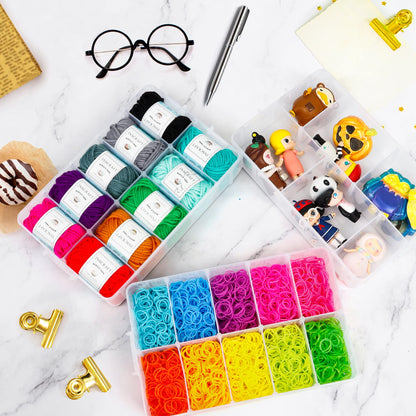 Inscraft 7 Tier Craft Storage Boxes with Compartments, 70 Adjustable Plastic Organiser Storage Boxes for Crafts, Beads, Screw, Washi Tap