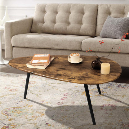 WDSHIYI Modern Coffee Table for Living Room Small Mid Century Coffee Table Rustic Oval Coffee Tables Retro Accent Sofa Center Tables for Living Room