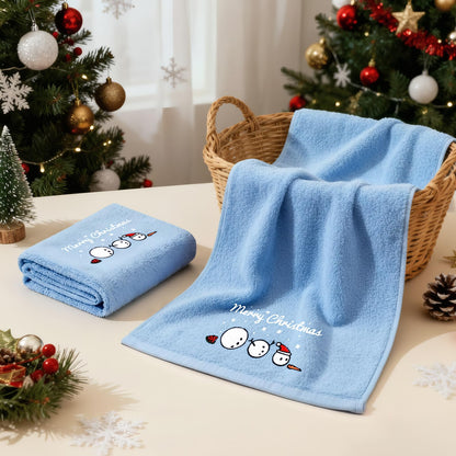 Funny Christmas Snowman Hand Towels for Bathroom Kitchen - 100% Cotton Soft Absorbent Winter Holiday Bath Towels Cute Decor