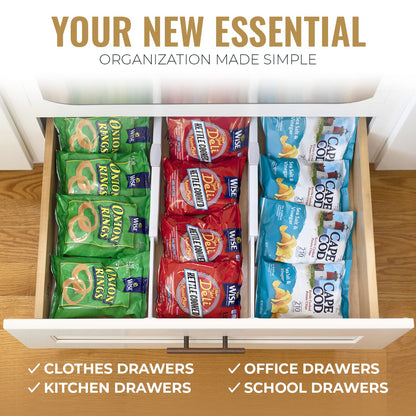 RAPTUROUS Expandable Tall Drawer Dividers 4 Pack - 6 Inch High Dresser Drawer Organizers, White