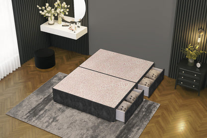 Bed Centre Flexby Divan Bed Base Only with 2 Drawers (Same Side), No Headboard - Available in 3FT, 4FT, 5FT & 6FT