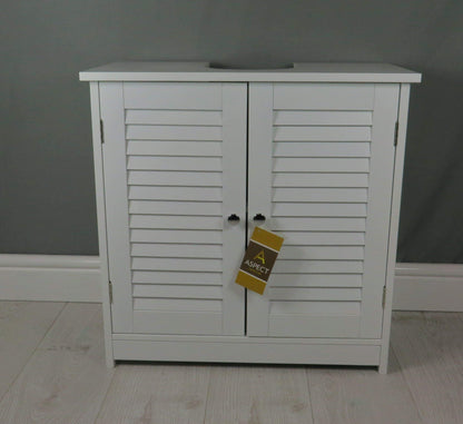 Aspect BR108 OSLO BATHROOM STORAGE UNDER SINK CABINET-WHITE, Engineered Wood, 60x30x60cm