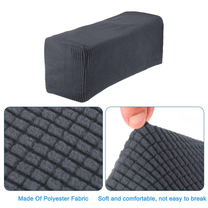 sourcing map 2pcs Stretch Armrest Covers for Chairs/Sofas, Couch Arm Covers with Twist Pin, Furniture Protector Slipcovers Dark Grey