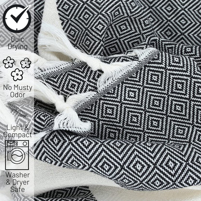 Beach Towels, Bath Towel, Travel Towel. - 100% Turkish Cotton, Large, Soft, Quick-Drying Beach Towels for Adults. Gym, Yoga, Spa, Pool