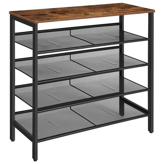 HOOBRO Shoe Rack, 5-Tier Shoe Organizer Shelf, 75 x 30 x 85 cm, with Flat or Slant Adjustable Shelf, Sturdy and Stable, Shoe Storage for Hallway,