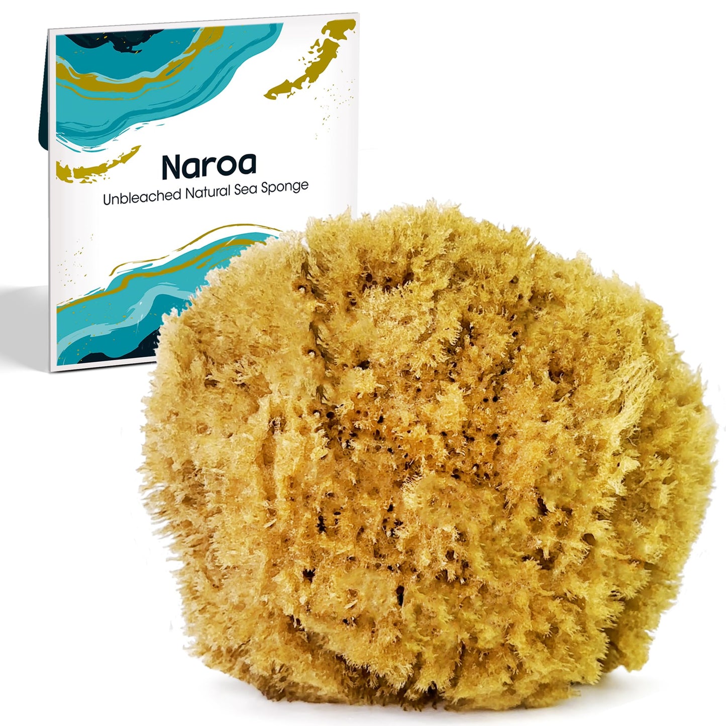 Exfoliating Natural Sponge for Bathing XL | Bath Sea Loofah for Healthy Skin | Real Unbleached Shower Body Scrubber Puff | Sustainable Plastic Free