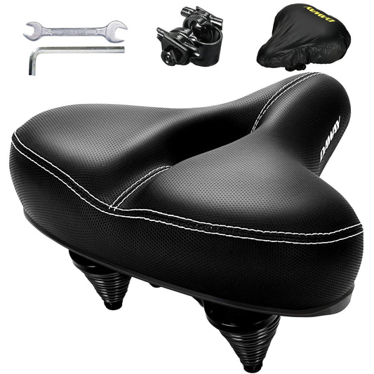 DAWAY C30 Large Wide Bike Seat - Most Comfortable Oversized Bicycle Saddle for Peloton, Mountain, Road, Cruiser, Stationary, Exercise Bikes - Soft