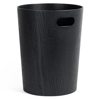 Kazai. Real Wood Waste Paper Bin Brje | Modern Wooden Paper Basket for Office, Kids' Room, Bedroom and more | 9 liters | Oak black