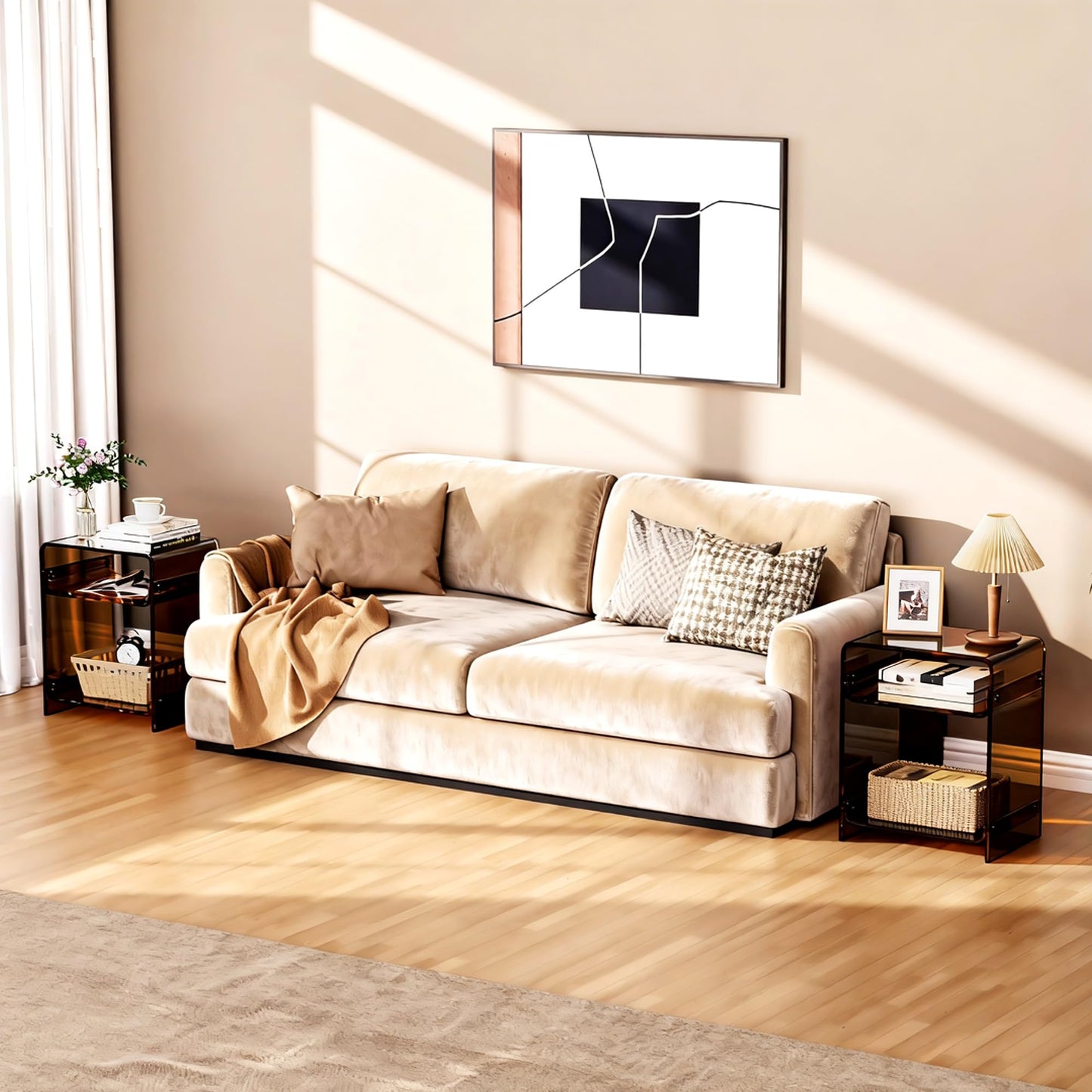 solaround Acrylic Side Table, 45 x 30 x 58 cm, Dark Brown