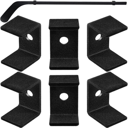 Dunzy 6 Pcs Black Hockey Stick Wall Mount Display Holder Display Hanger Ice Hockey Stick Mount for Wall Bracket for Home Office Storage Organizer