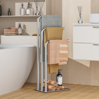 OUTBROS Towel Holder for Bathroom,39x26x90cm,Silvery
