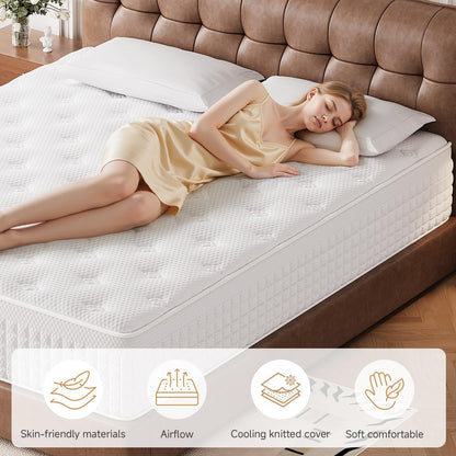 Single Mattress,3FT Orthopaedic Medium-Firm Single Mattress,11.02 Inch Foam and Pocket Springs Rolled & Compressed,Comfort-Pressure Relief for