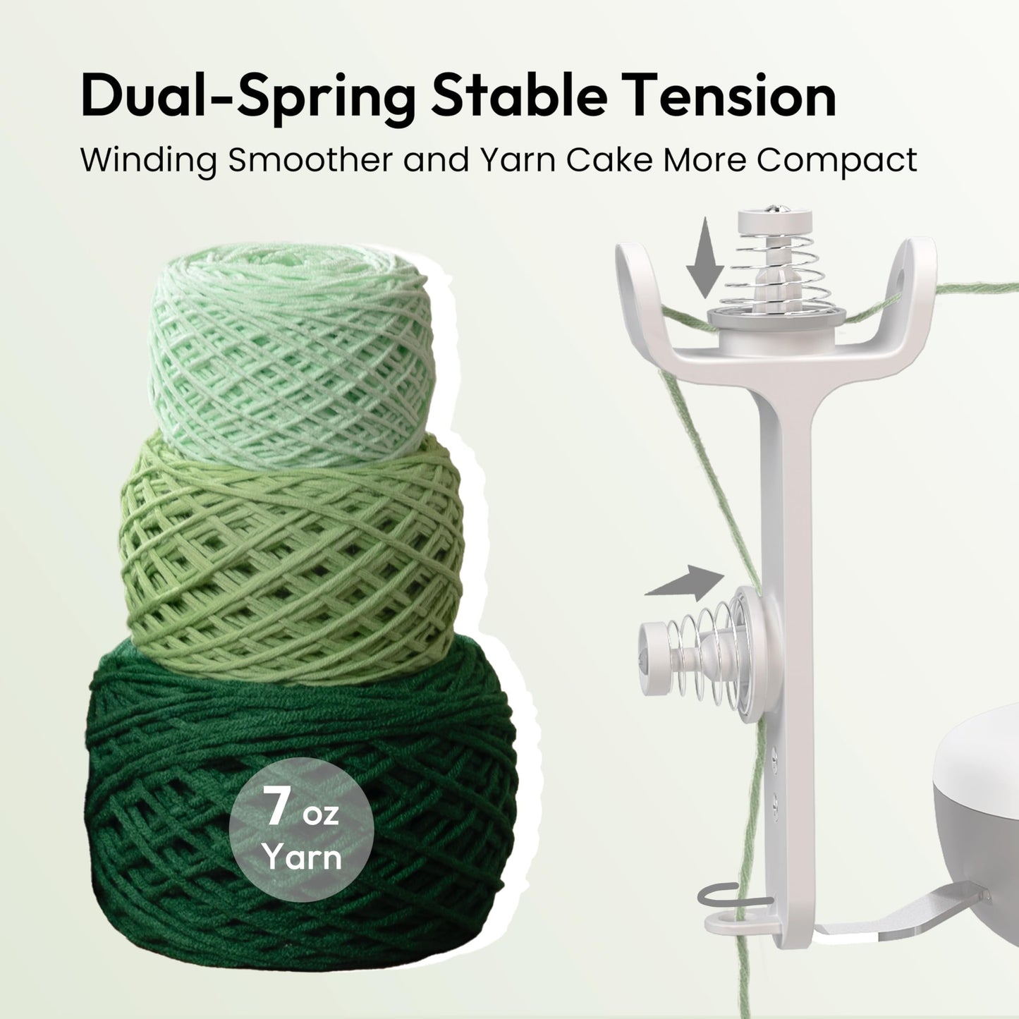 Etcokei Yarn Winder, Electric Wool Winder for Crocheting, Compact Yarn Cake Winder with Strong Tension Stepless Speed, Automatic Yarn Ball Winder Yarn