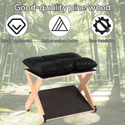 Foot Rest for Under Desk, Ergonomic Foot Stool Non-Slip Wooden Leg Rest Support with Comfortable Cushion for Office Desk at Work Home Use Enhances