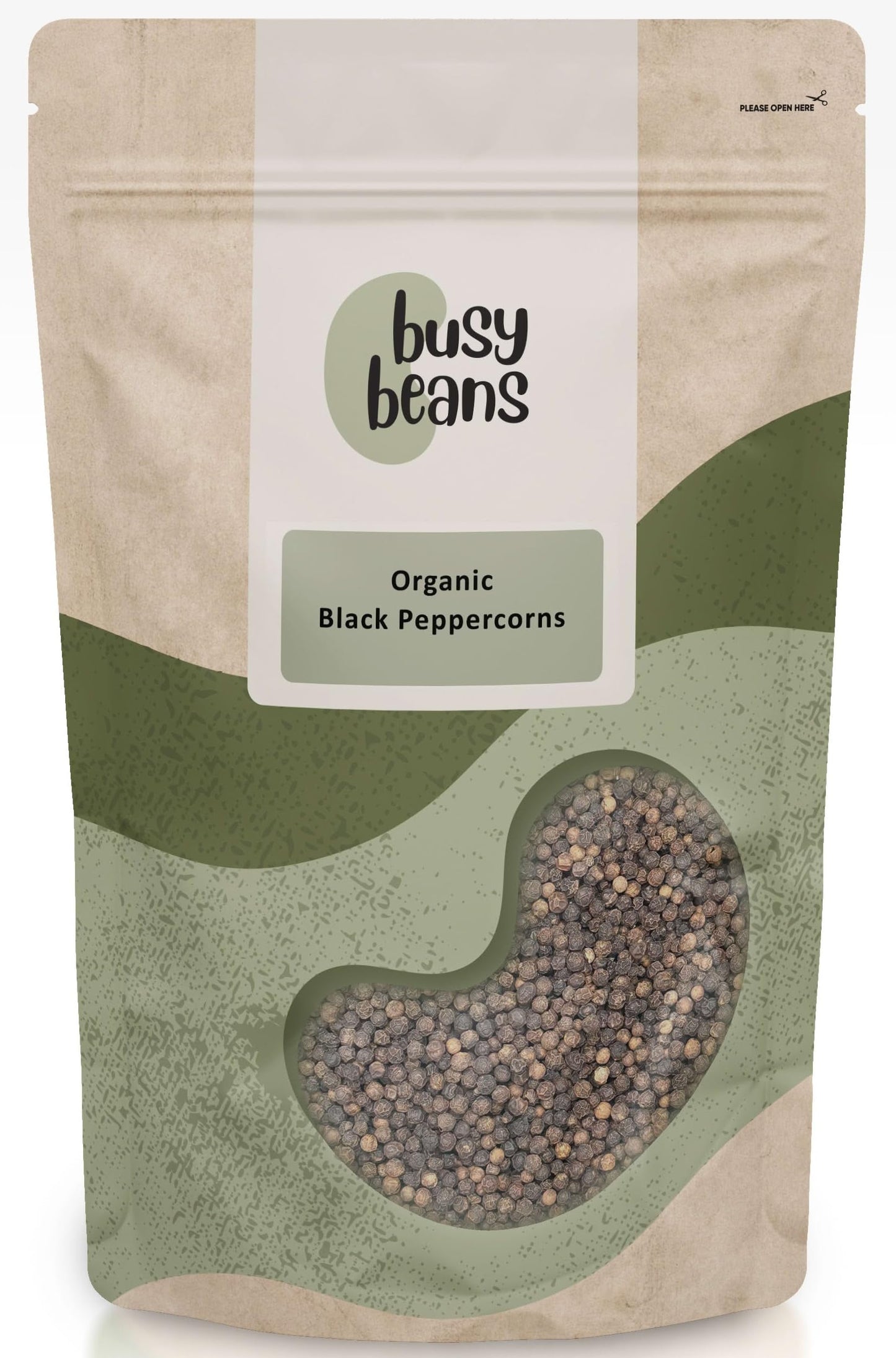 Organic Black Peppercorns - Certified Organic- by Busy Beans Organic (1kg)