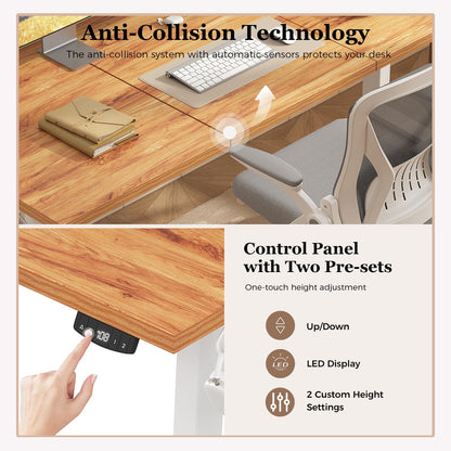 Klicelor Electric Standing Desk, 2 Memory Buttons for stand & sit, 160x60