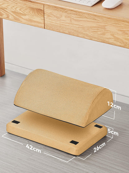 HEETA Foot Rest Under Desk, Ergonomic Desk Foot Rest Adjustable 2 Optional Height Footrest Foam Non-Slip Foot Stool for Home, Office & Gaming (Brown)