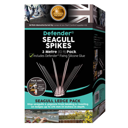 Defender Bird Spikes | Seagull Deterrent Kit | Install Guide & Glue | 3 Metre