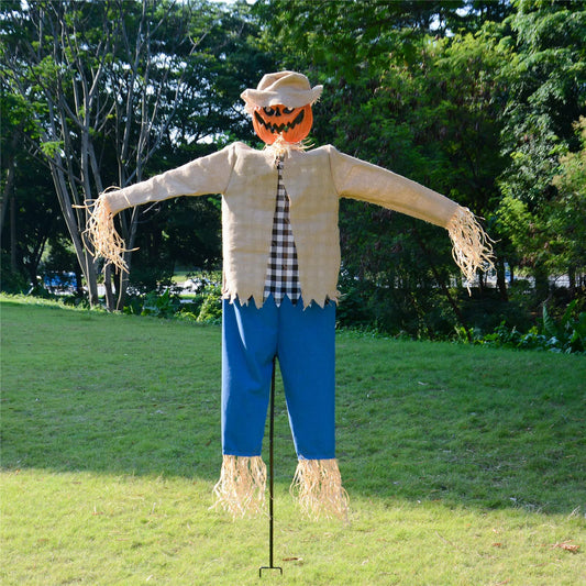 LarpGears Halloween 7.5 Feet Height Pumpkin Scary Scarecrow Ghost Decorations for Outdoor with Metal Stand Scarecrow Ghost Decor Flying Halloween