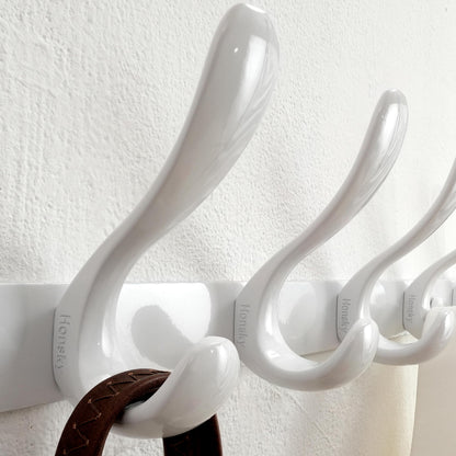 HONSKY Wall Mounted Coat Rack - 94cm Long Heavy Duty Metal 10 Double Hook, Sturdy & Space-Saving, for Hallway,Bedroom, Entryway, Holds Jackets