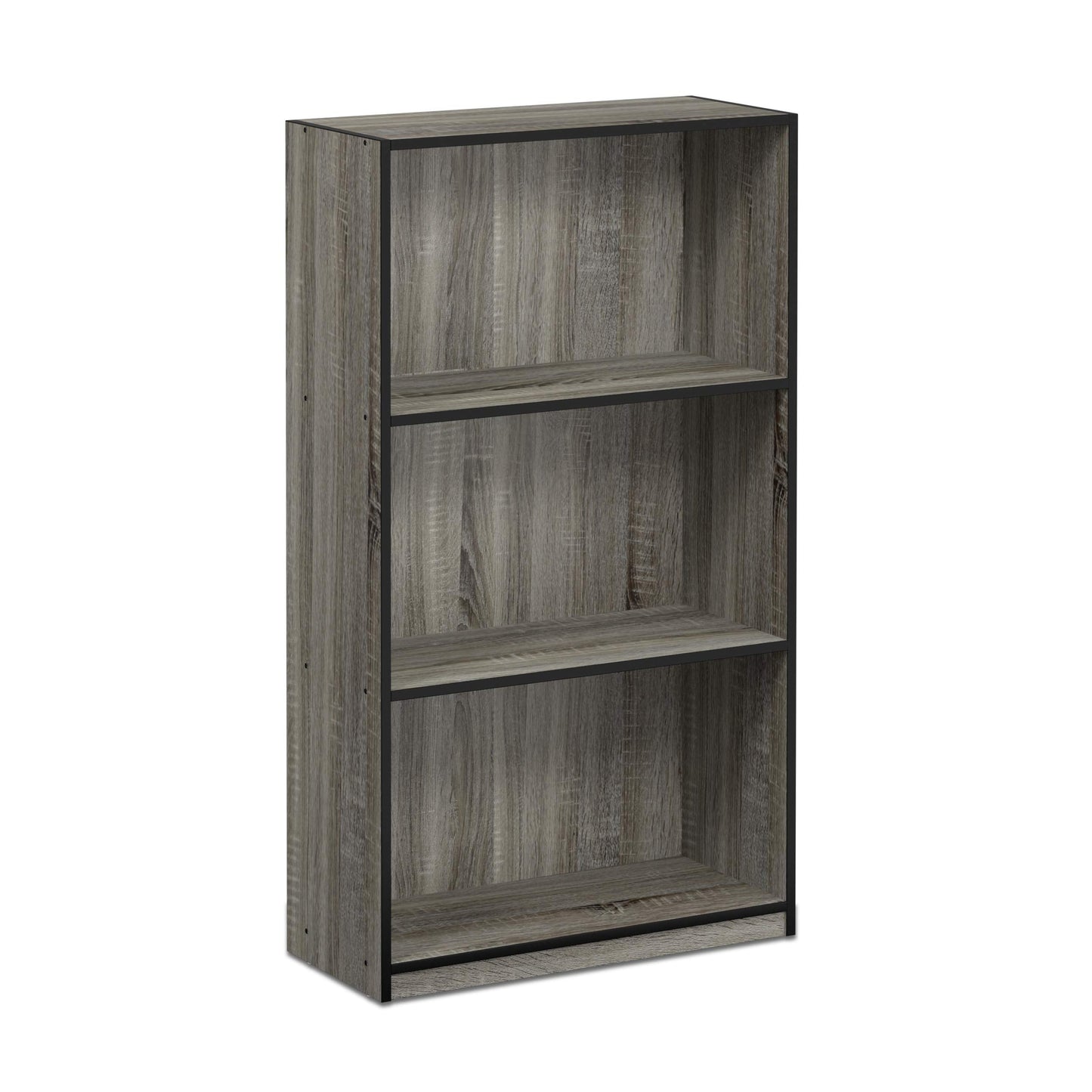 Furinno BASIC Book Shelf, 3-Tier Modern Bookshelf, Bookcase with Open Shelves, 9.3 x 21.8 x 39.5, for Living Room, Bedroom, Home Office
