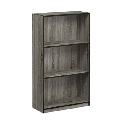 Furinno BASIC Book Shelf, 3-Tier Modern Bookshelf, Bookcase with Open Shelves, 9.3 x 21.8 x 39.5, for Living Room, Bedroom, Home Office