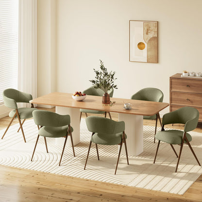 COLAMY Ergonomic Linen Dining Chair with 135° Recline, Breathable Cotton-Linen Fabric, Wooden-Look Metal Legs, 125kg Capacity