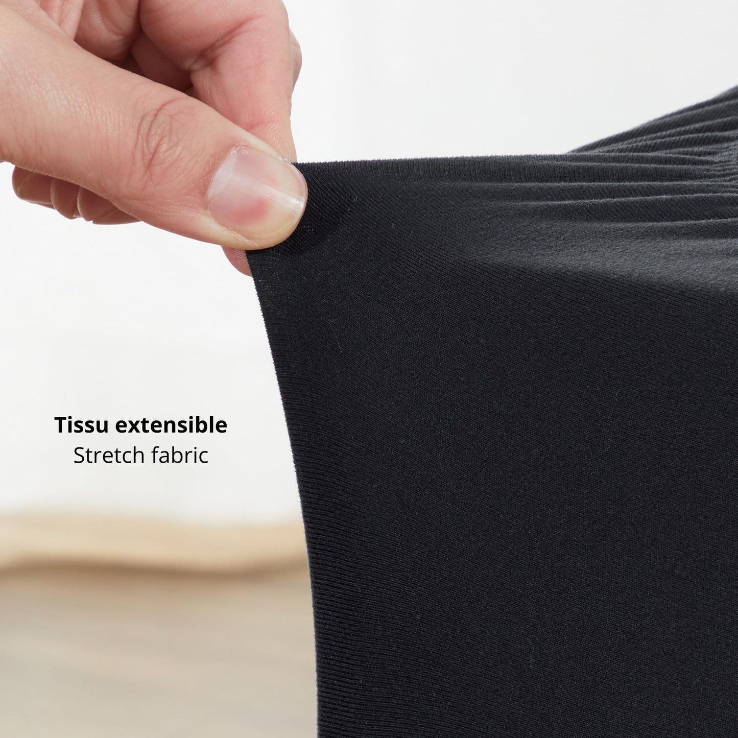 Bed Base Cover 200 x 200 cm Black – Soft and Stretchy Fabric – Impeccable Look – Easy to Install
