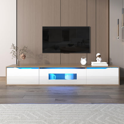 Ball & Cast Cabinet, High-gloss TV Unit, TV Stand Cabinet with 4 LED lighting Modes & 16 Colors, Wall Mounted/Floor Mounted, 180 * 35 * 30 cm