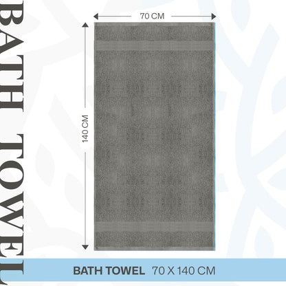 Large Bath Towels Pack of 2 Pieces 100% Ring Spun Egyptian Cotton 600gsm Luxury 70x140cm Towels for Pool, Spa