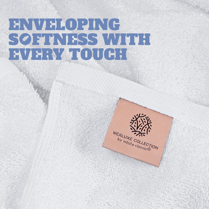 White Classic Wealuxe Cotton Bath Towels - Soft and Absorbent Hotel Towel - 68x132 CM - 4 Pack - White
