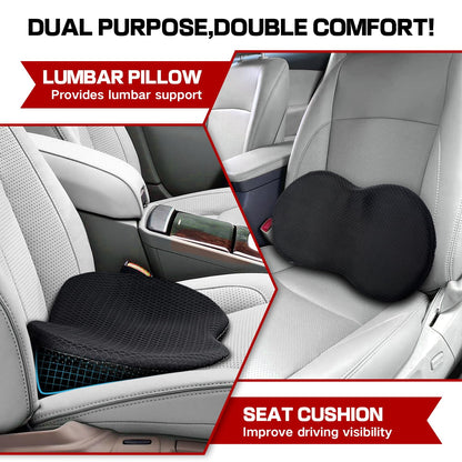 HIAHXC Memory Foam Car Seat Cushion Wedge Driver Cushion for Sciatica