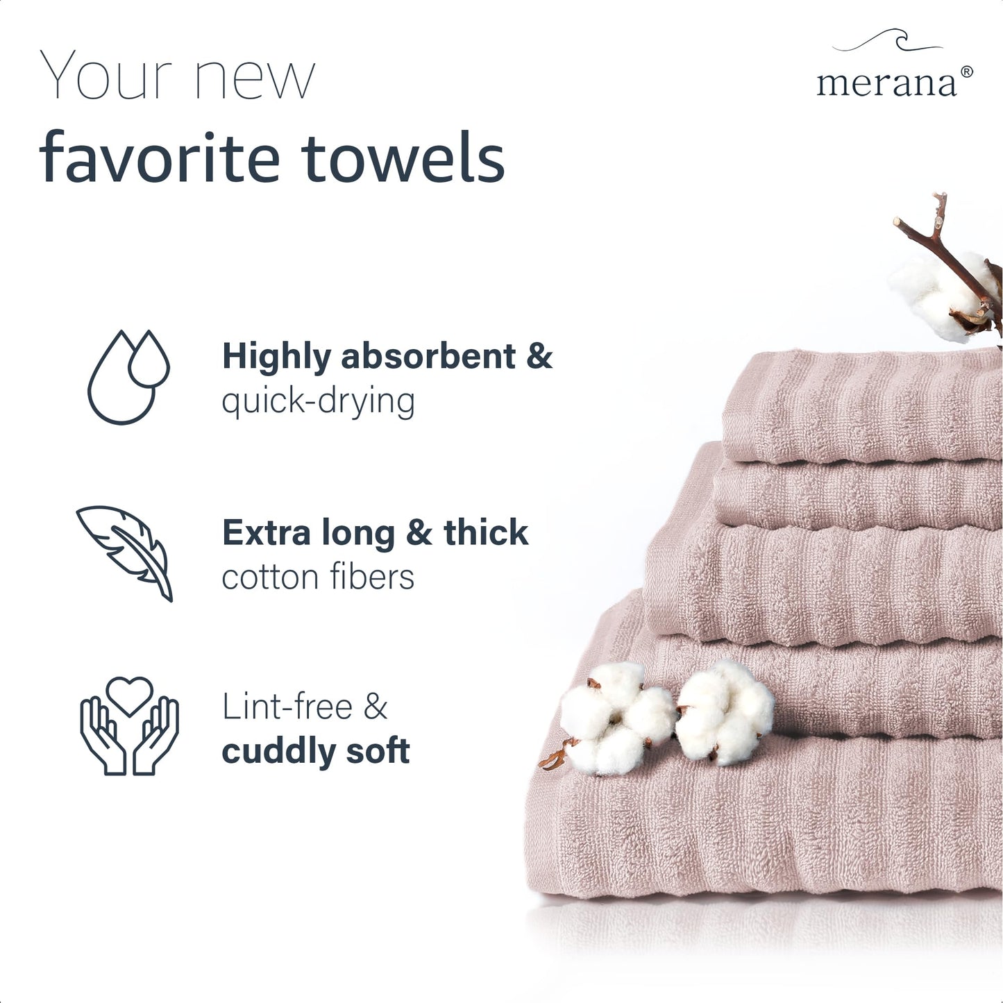 Merana OSLO towel set | quick-drying, soft & lint-free | terry luxury quality | 100% cotton terrycloth | OEKO-TEX | 590 GSM