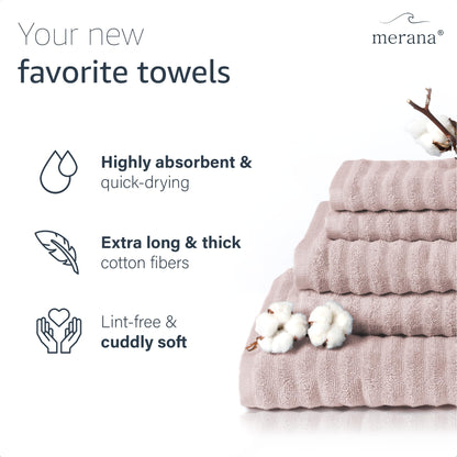 Merana OSLO towel set | quick-drying, soft & lint-free | terry luxury quality | 100% cotton terrycloth | OEKO-TEX | 590 GSM | guest & face towel