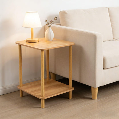 SFHKZCM 2-Tier Narrow Side Table with Storage Shelf - Stylish Bedside Nightstand for Small Spaces | Perfect for Bedroom, Living Room, Entryway